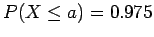 $P(X \leq a)=0.975$