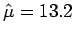 $\hat{\mu} = 13.2$