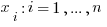 x_i: i=1,...,n