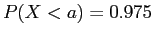 $ P(X < a)=0.975$