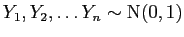 $ Y_1, Y_2, \ldots Y_n \sim {\rm N}(0,1)$