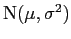 $ {\rm N}(\mu, \sigma^2)$