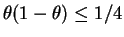 $ \theta(1-\theta)\le 1/4$