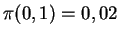 $ \pi(0,1)=0,02$