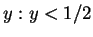 ${y : y < 1/2}$