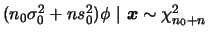 $ (n_0\sigma_0^2+ns_0^2)\phi~\vert~\bfx
\sim \chi^2_{n_0+n}$