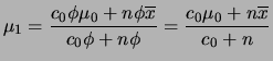 $\displaystyle \mu_1=\frac{c_0\phi\mu_0+n\phi\overline{x}}{c_0\phi+n\phi}=
\frac{c_0\mu_0+n\overline{x}}{c_0+n}$