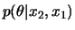 $\displaystyle p(\theta\vert x_2,x_1)$