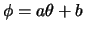 $ \phi=a\theta+b$