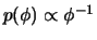 $ p(\phi)\propto \phi^{-1}$