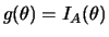 $ g(\theta) = I_A(\theta)$