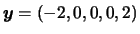 $ \bfy=(-2,0,0,0,2)$