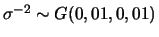 $ \invs\sim G(0,01,0,01)$