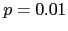 $p=0.01$