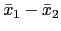 $\bar{x}_1 -
\bar{x}_2$