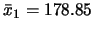 $\bar{x}_1=178.85$
