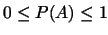 $0\leq P(A) \leq 1$