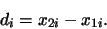 \begin{displaymath}
d_{i} = x_{2i} - x_{1i}.
\end{displaymath}