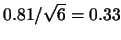 $0.81/\sqrt{6} = 0.33$