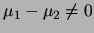 $\mu_1-\mu_2 \neq 0$