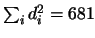$\sum_i d_i^2 = 681$