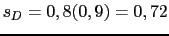 $\displaystyle s_D=0,8(0,9)=0,72$