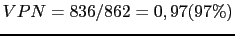 $\displaystyle VPN=836/862=0,97 (97\%)$