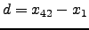 $ d=x_{42}-x_1$