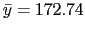 $ \bar{y}=172.74$