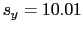 $ s_y=10.01$